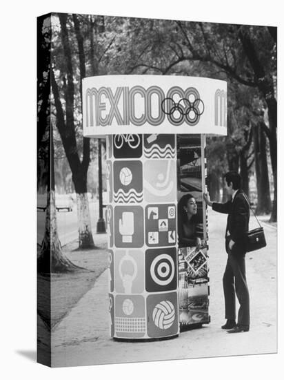 Information Booth for Olympic Games in Mexico City 1968-John Dominis-Stretched Canvas