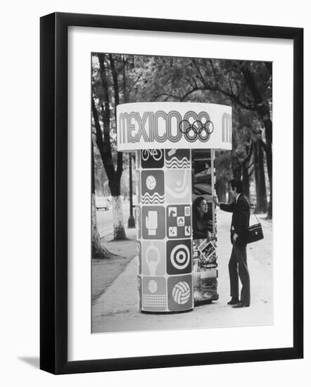 Information Booth for Olympic Games in Mexico City 1968-John Dominis-Framed Premium Photographic Print