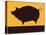Information Plate with Pig-Norbert Sobolewski-Stretched Canvas