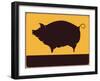 Information Plate with Pig-Norbert Sobolewski-Framed Art Print