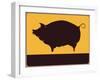 Information Plate with Pig-Norbert Sobolewski-Framed Art Print