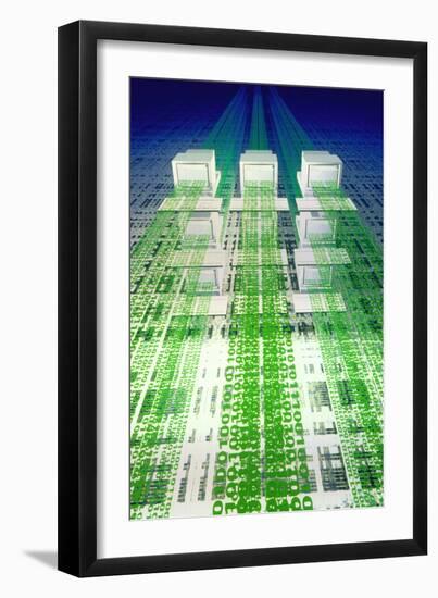 Information Superhighway: Computers & Binary Digit-Laguna Design-Framed Photographic Print