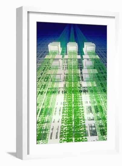 Information Superhighway: Computers & Binary Digit-Laguna Design-Framed Photographic Print