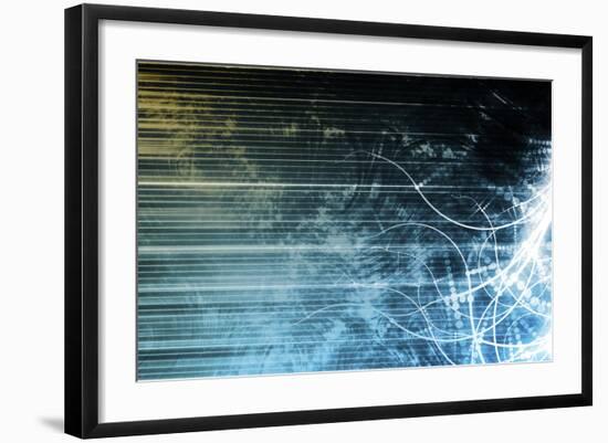 Information Technology Data Network as a Abstract-kentoh-Framed Art Print