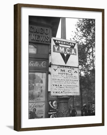 Informations in English on the YMCA Hotels, Club Rooms and Canteen Given by the American…-Jacques Moreau-Framed Photographic Print