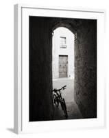 Infra Red Image of a Bicycle in Shady Alleyway, San Quirico D'Orcia, Tuscany, Italy, Europe-Lee Frost-Framed Photographic Print