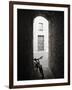 Infra Red Image of a Bicycle in Shady Alleyway, San Quirico D'Orcia, Tuscany, Italy, Europe-Lee Frost-Framed Photographic Print