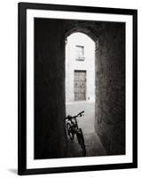 Infra Red Image of a Bicycle in Shady Alleyway, San Quirico D'Orcia, Tuscany, Italy, Europe-Lee Frost-Framed Photographic Print
