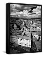 Infra Red Image of Siena across Piazza Del Campo from Tower Del Mangia, Siena, Tuscany, Italy-Lee Frost-Framed Stretched Canvas