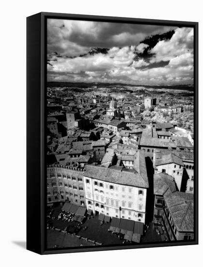 Infra Red Image of Siena across Piazza Del Campo from Tower Del Mangia, Siena, Tuscany, Italy-Lee Frost-Framed Stretched Canvas