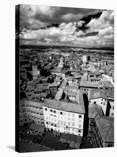 Infra Red Image of Siena across Piazza Del Campo from Tower Del Mangia, Siena, Tuscany, Italy-Lee Frost-Stretched Canvas