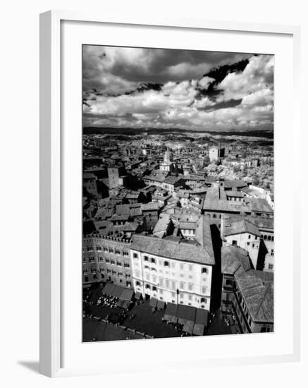 Infra Red Image of Siena across Piazza Del Campo from Tower Del Mangia, Siena, Tuscany, Italy-Lee Frost-Framed Photographic Print