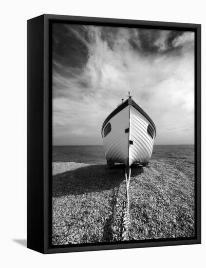 Infrared Image of a Fishing Boat, Dungeness, Kent, UK-Nadia Isakova-Framed Stretched Canvas