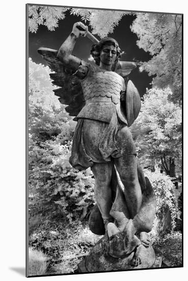 Infrared Image of a Tombstone in Highgate Cemetery, London, England, UK-Nadia Isakova-Mounted Photographic Print