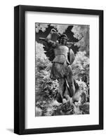 Infrared Image of a Tombstone in Highgate Cemetery, London, England, UK-Nadia Isakova-Framed Photographic Print