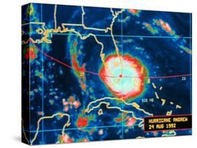 Infrared Image of Hurricane Andrew Crossing the Florida Coast on August 24, 1992-null-Stretched Canvas