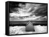 Infrared Image of Hut in Dunes Overlooking the North Sea, Bamburgh, Northumberland, England, UK-Lee Frost-Framed Stretched Canvas