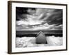 Infrared Image of Hut in Dunes Overlooking the North Sea, Bamburgh, Northumberland, England, UK-Lee Frost-Framed Photographic Print