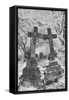 Infrared Image of the Graves in Highgate Cemetery, London, England, UK-Nadia Isakova-Framed Stretched Canvas