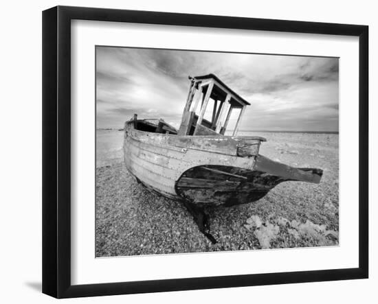 Infrared Image of the Old Fishing Boat, Dungeness, Kent, UK-Nadia Isakova-Framed Photographic Print