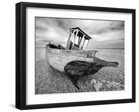 Infrared Image of the Old Fishing Boat, Dungeness, Kent, UK-Nadia Isakova-Framed Photographic Print