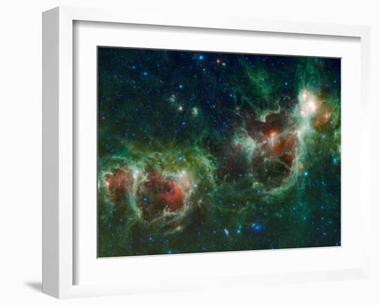 Infrared Mosaic of the Heart And Soul Nebulae in the Constellation Cassiopeia-Stocktrek Images-Framed Premium Photographic Print