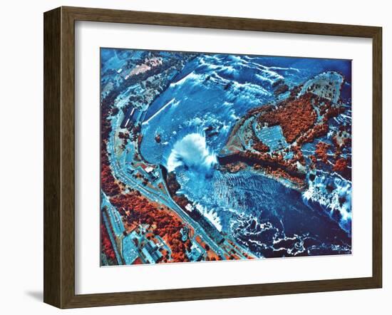 Infrared Photograph of Niagara Falls Taken from NASA Earth Survey 2 Aircraft-null-Framed Photographic Print