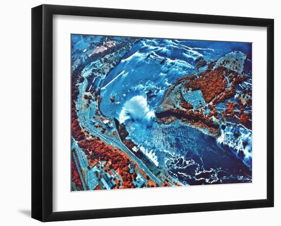 Infrared Photograph of Niagara Falls Taken from NASA Earth Survey 2 Aircraft-null-Framed Photographic Print