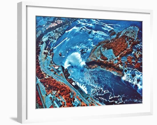 Infrared Photograph of Niagara Falls Taken from NASA Earth Survey 2 Aircraft-null-Framed Photographic Print