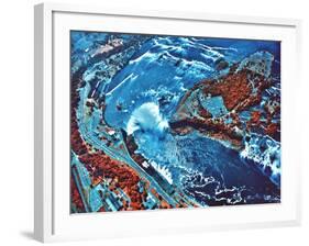 Infrared Photograph of Niagara Falls Taken from NASA Earth Survey 2 Aircraft-null-Framed Photographic Print