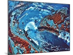 Infrared Photograph of Niagara Falls Taken from NASA Earth Survey 2 Aircraft-null-Mounted Photographic Print