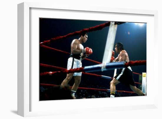 Ing Game Between Mohammed Ali and Alfredo Evanglista in Washington May 16, 1977-null-Framed Photo