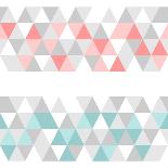 Tile Vector Pattern with White, Red, Orange, Pink and Violet Triangle Mosaic Background-IngaLinder-Art Print