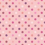 Pattern or Texture with Black Polka Dots on Neon Pink Background-IngaLinder-Art Print