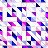 Tile Vector Pattern with White, Red, Orange, Pink and Violet Triangle Mosaic Background-IngaLinder-Art Print