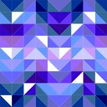 Triangle Vector Background or Green, Yellow, Orange, Pink, Violet, Purple and Dark Navy Blue Patter-IngaLinder-Art Print