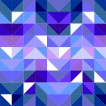 Tile Vector Pattern with White, Red, Orange, Pink and Violet Triangle Mosaic Background-IngaLinder-Art Print