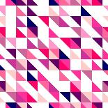 Tile Vector Pattern with White, Red, Orange, Pink and Violet Triangle Mosaic Background-IngaLinder-Art Print