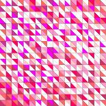 Tile Vector Pattern with White, Red, Orange, Pink and Violet Triangle Mosaic Background-IngaLinder-Art Print