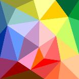 Triangle Vector Background or Green, Yellow, Orange, Pink, Violet, Purple and Dark Navy Blue Patter-IngaLinder-Art Print