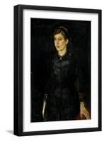 Inger Munch in Black, 1884 (Oil on Canvas)-Edvard Munch-Framed Giclee Print