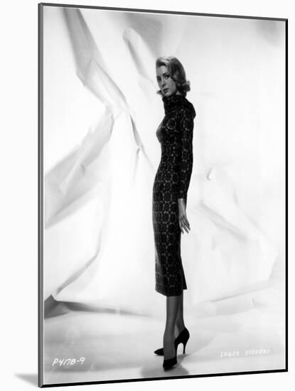 Inger Stevens Posed in a Printed Dress-Movie Star News-Mounted Photo