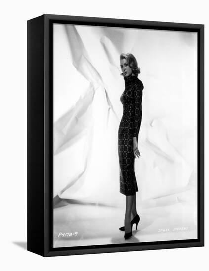 Inger Stevens Posed in a Printed Dress-Movie Star News-Framed Stretched Canvas