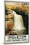 Ingleton, England - Spectators Climb on Waterfall Railway Poster-Lantern Press-Mounted Art Print