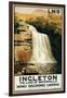 Ingleton, England - Spectators Climb on Waterfall Railway Poster-Lantern Press-Framed Art Print