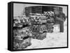 Ingot of Magnesium, Part of the U.S. Strategic Materials Stockpile, Stacked and Covered with Snow-Ed Clark-Framed Stretched Canvas
