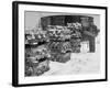 Ingot of Magnesium, Part of the U.S. Strategic Materials Stockpile, Stacked and Covered with Snow-Ed Clark-Framed Premium Photographic Print