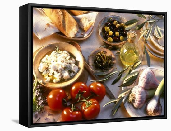 Ingredients for Mediterranean Dishes-Martina Urban-Framed Stretched Canvas