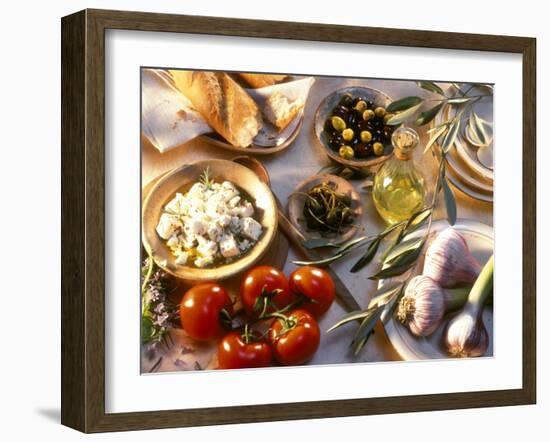 Ingredients for Mediterranean Dishes-Martina Urban-Framed Photographic Print