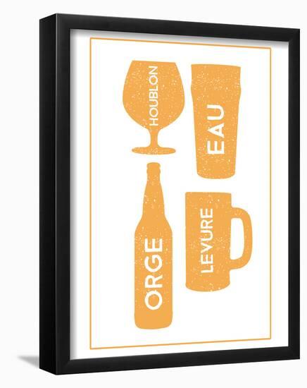 Ingrédients pour Faire une Bière - Vertical-null-Framed Poster